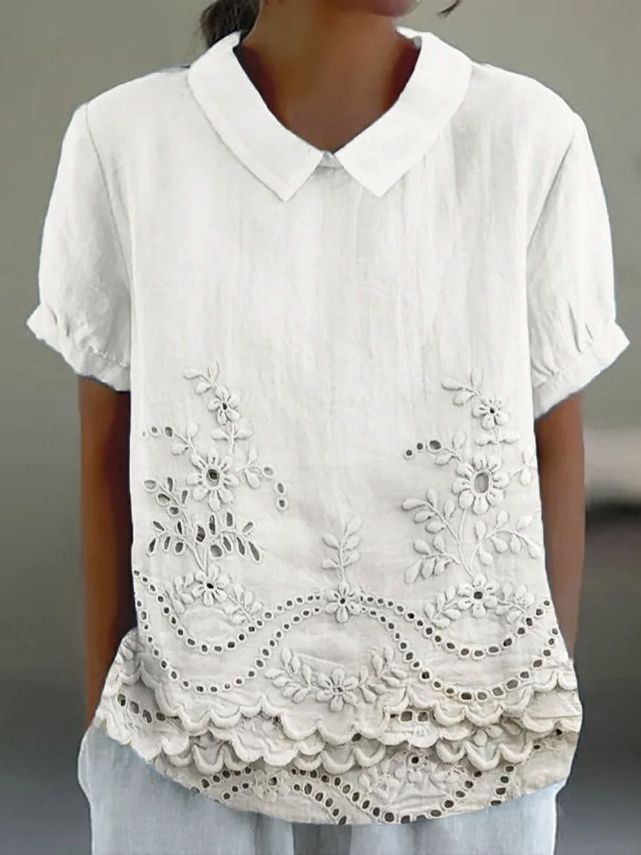 Sienna – Floral embroidered shirt