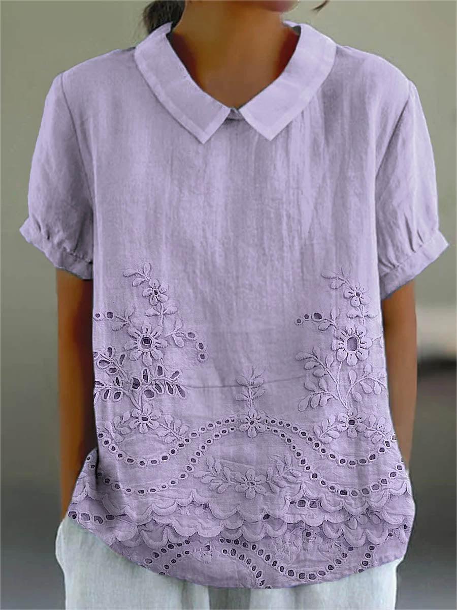 Sienna – Floral embroidered shirt