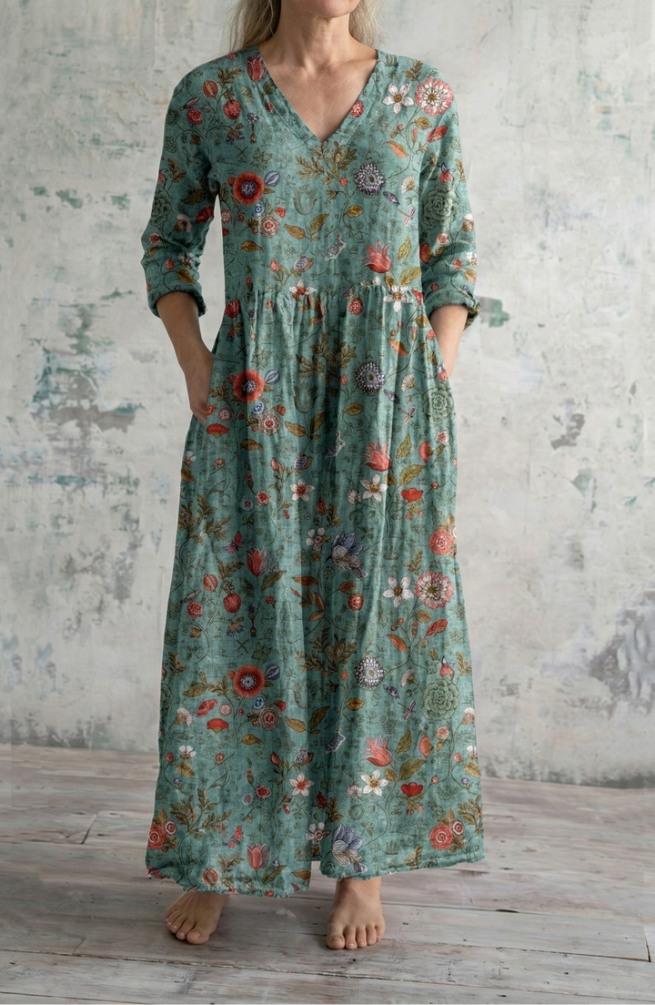 Madison – Premium cotton floral maxi dress